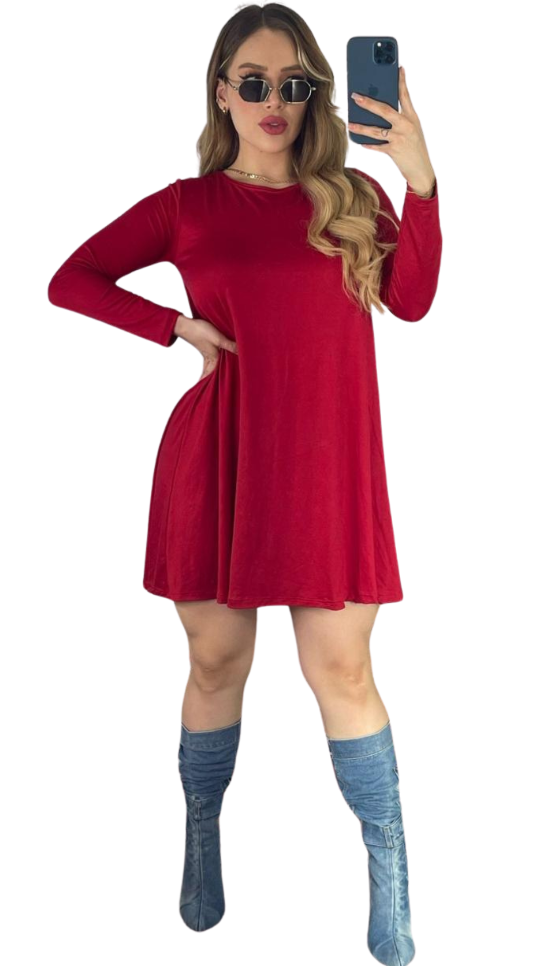 Vestido Casual de Manga Larga para Mujer