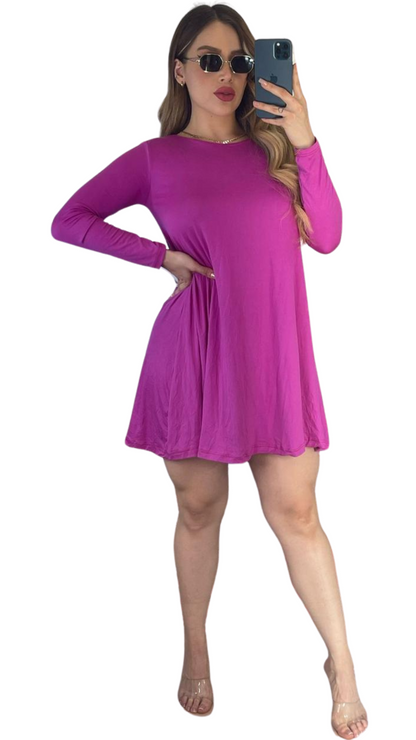 Vestido Casual de Manga Larga para Mujer