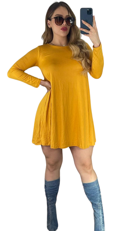 Vestido Casual de Manga Larga para Mujer