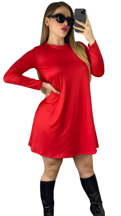 Vestido Casual de Manga Larga para Mujer