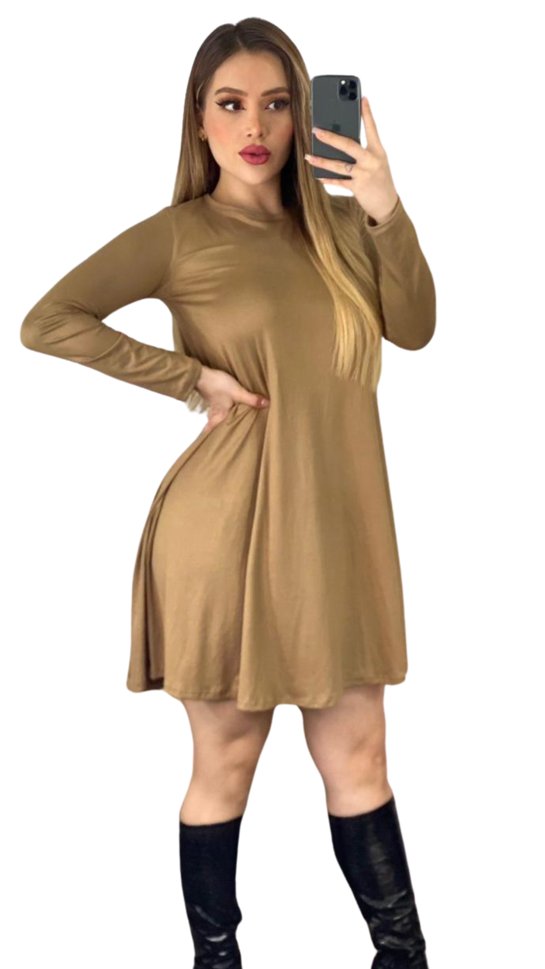 Vestido Casual de Manga Larga para Mujer