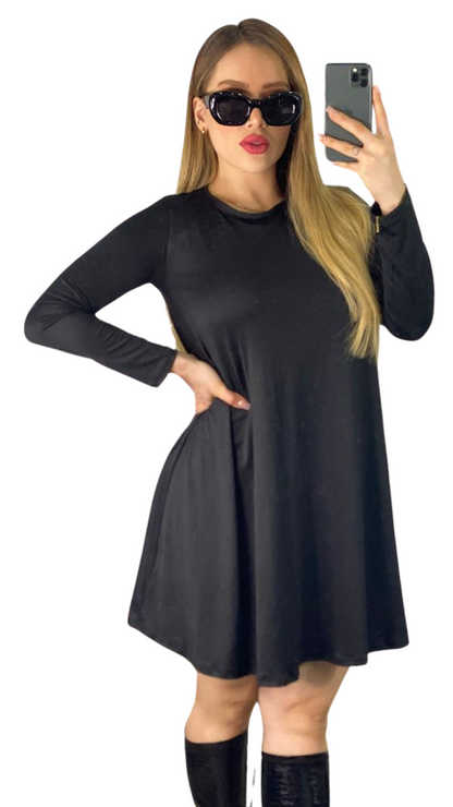 Vestido Casual de Manga Larga para Mujer